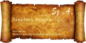 Szeifert Aletta névjegykártya